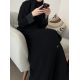 عباية  00613 عملية ورسمية بخامة كريب ملكي سواد فاحم