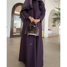 عباية  00618 أنيقة وعملية باللون الموف الغامق