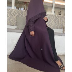 عباية  00618 أنيقة وعملية باللون الموف الغامق