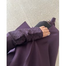 عباية  00618 أنيقة وعملية باللون الموف الغامق