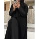 عباية 00619 أنيقة وعملية بكم ركامة مطرز بالأسود
