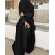 عباية 00619 أنيقة وعملية بكم ركامة مطرز بالأسود