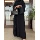 عباية  00625 مميزة مع شك وتطريز يدوي بالخرز الأسود على الأكمام والطرحة