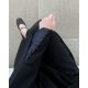 عباية  00641  ناعمة وعملية بخامة كريب سواد فاحم