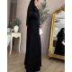 عباية  00664 كاجوال بخامة كريب سواد فاحم