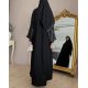 عباية  00664 كاجوال بخامة كريب سواد فاحم