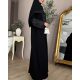 عباية  00664 كاجوال بخامة كريب سواد فاحم