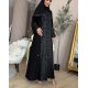 عباية  00664 كاجوال بخامة كريب سواد فاحم