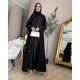 عباية  00664 كاجوال بخامة كريب سواد فاحم