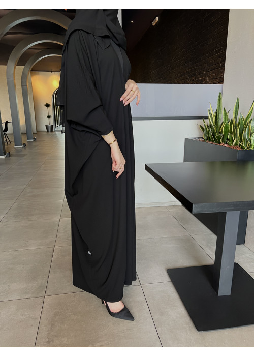 عباية 00452 نص بشت سادة بخامة كريب صيفي 