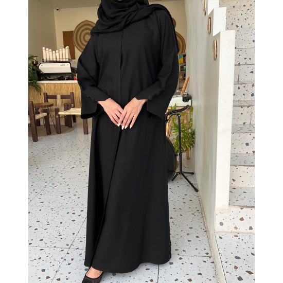عباية 00487 سادة كلوش بقماش كريب واقف