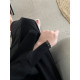 عباية  00615 ناعمة وعملية بخامة كريب سواد فاحم