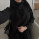 عباية  00618 يومية وعملية بخامة كريب أسود 