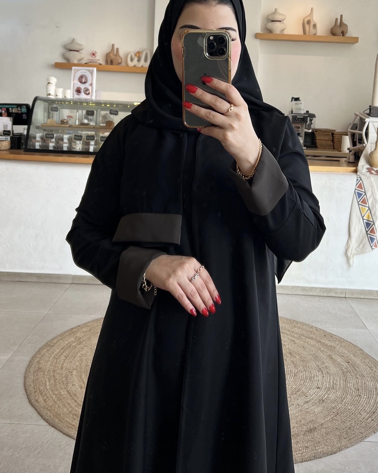 عباية  00501 سادة بقصة نص كلوش 
