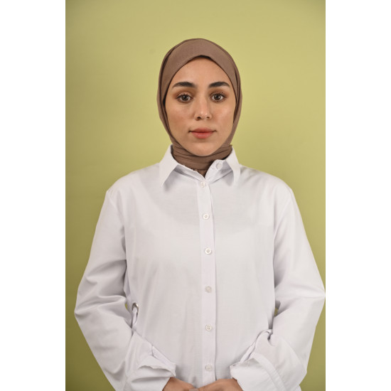 حجاب قطن بني اللون