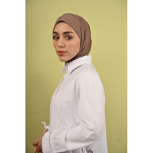 حجاب قطن بني اللون