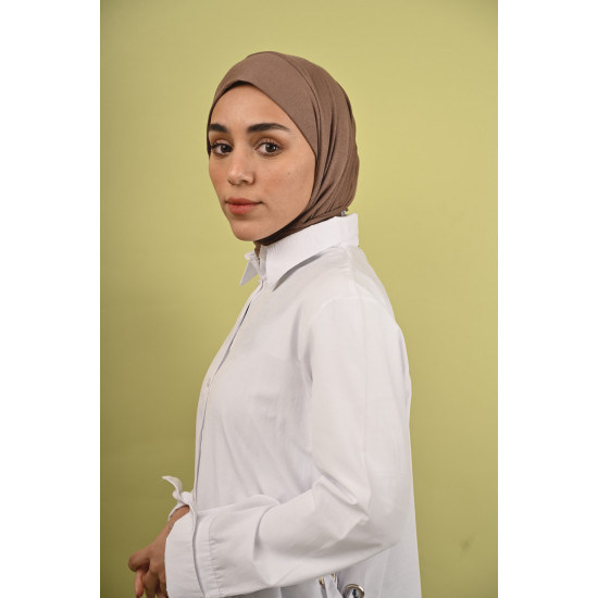 حجاب قطن بني اللون