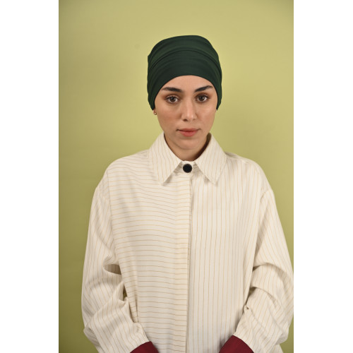 توربان من قطعتين باللون الزيتي