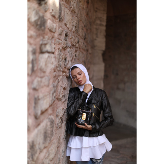 حجاب أبيض كريستال