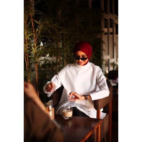 حجاب عنابي كوري