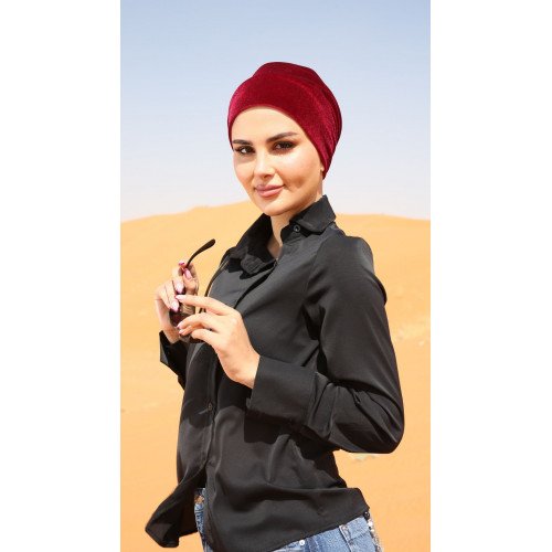 توربان مخمل عنابي