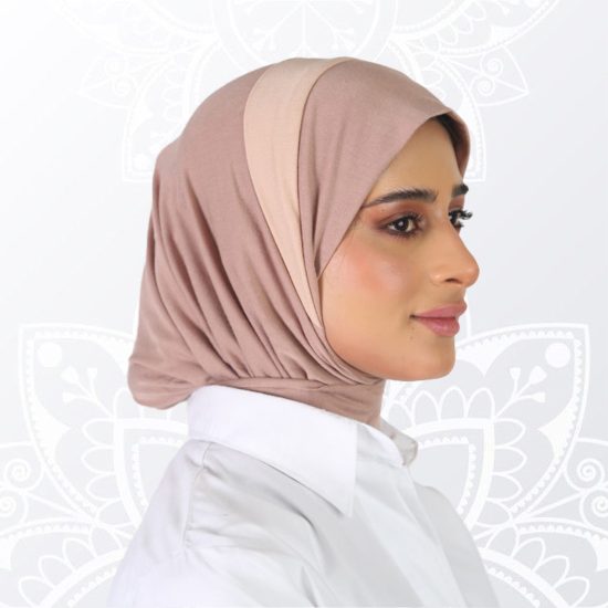 حجاب قطن بدرجتين الجملي والبيج حجاب قطن بدرجتين الجملي والبيج