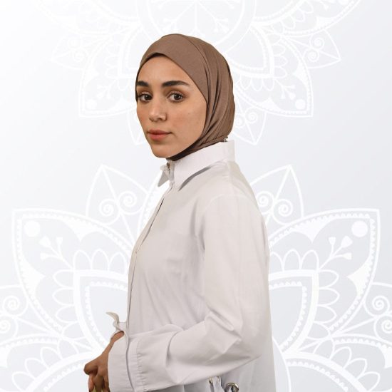 حجاب قطن بني اللون