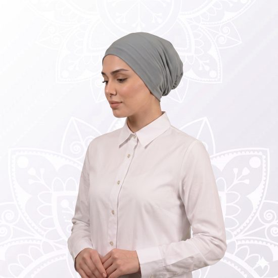 توربان من قطعتين باللون الرمادي