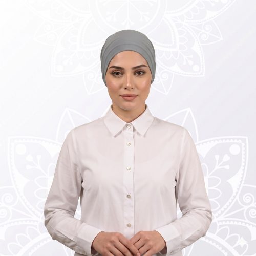 توربان من قطعتين باللون الرمادي