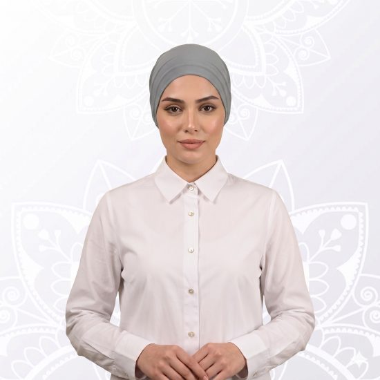 توربان من قطعتين باللون الرمادي