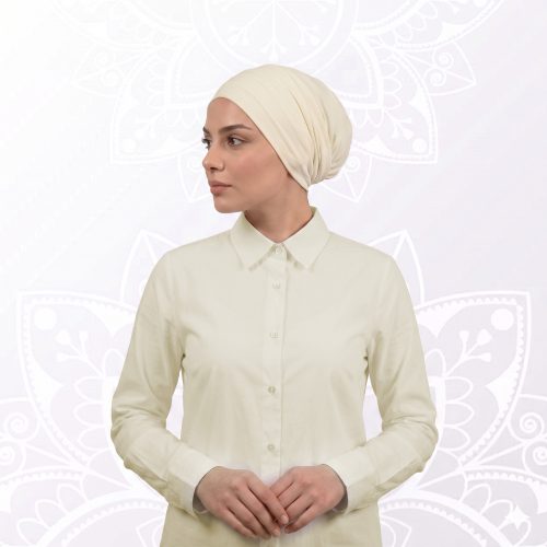 توربان من قطعتين باللون الاوف وايت