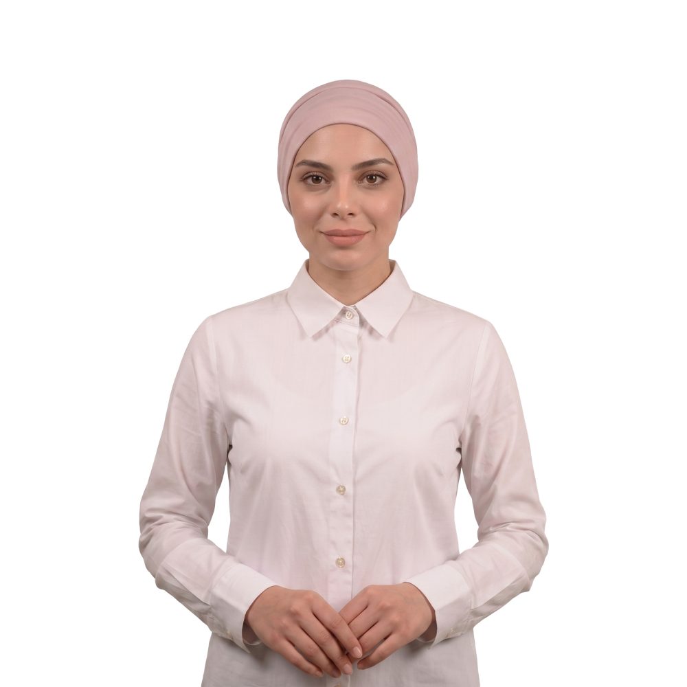 توربان من قطعتين باللون الوردي
