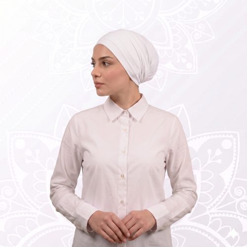توربان من قطعتين باللون الأبيض