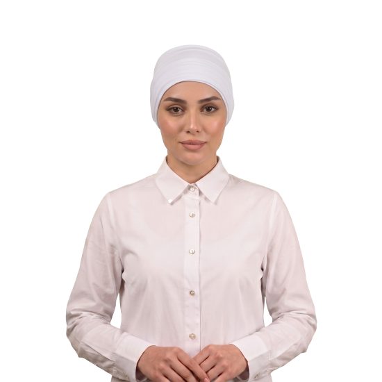 توربان من قطعتين باللون الأبيض