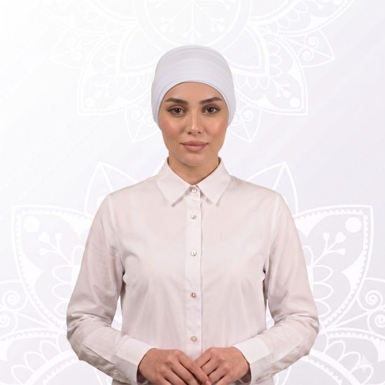 توربان من قطعتين باللون الأبيض