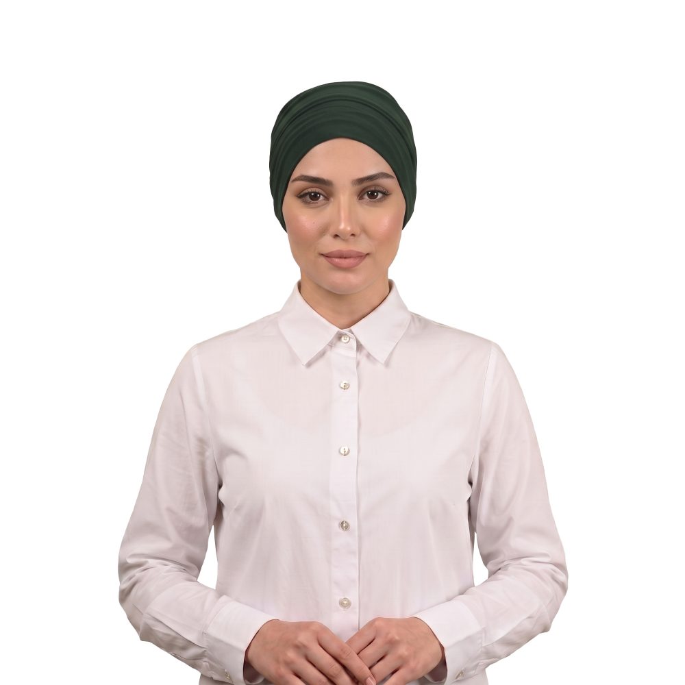 توربان من قطعتين باللون الزيتي توربان من قطعتين باللون الزيتي