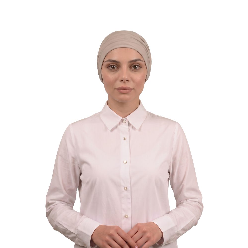 توربان من قطعتين باللون البيج