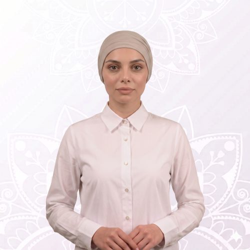 توربان من قطعتين باللون البيج