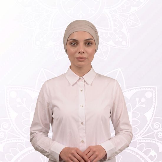 توربان من قطعتين باللون البيج