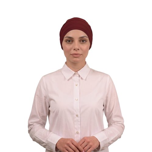 توربان من قطعتين باللون العنابي
