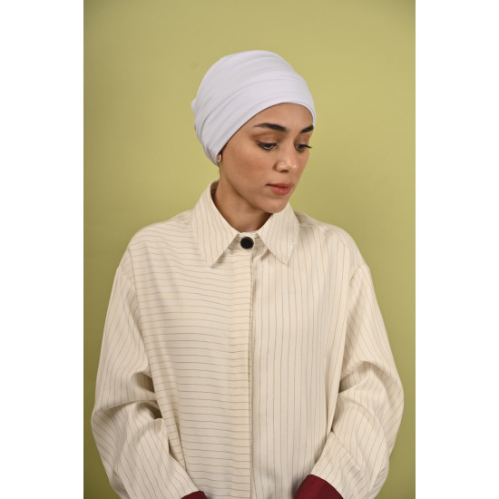 توربان من قطعتين باللون الأبيض