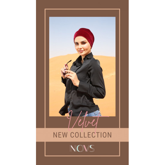 توربان مخمل عنابي