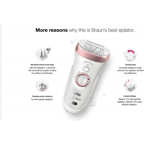 مكينة سيلك ابيل 9 لإزالة الشعر من براون SES9/980 مكينة سيلك ابيل 9 لإزالة الشعر من براون SES9/980