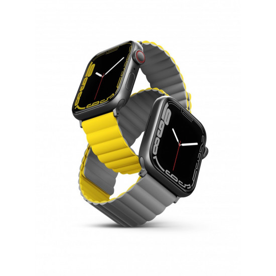 سوار مغناطيسي لساعة ابل مقاس 42-44-45/ مم -رمادي- أصفر سوار مغناطيسي لساعة ابل مقاس 42-44-45/ مم -رمادي- أصفر