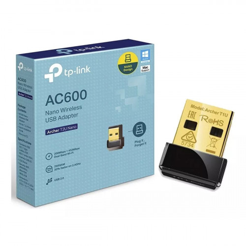 محول يو إس بي لاسلكي نانو TP-Link Archer T2U Nano AC600 محول يو إس بي لاسلكي نانو TP-Link Archer T2U Nano AC600