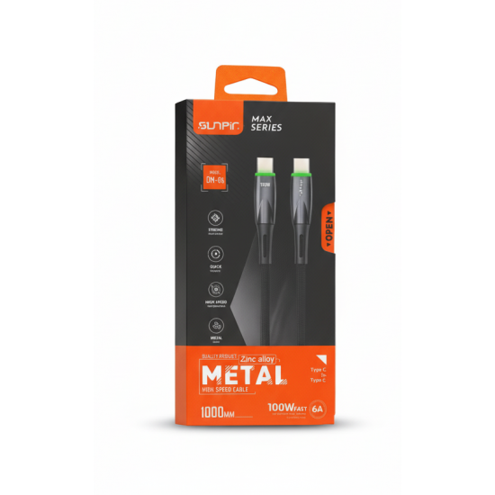 Type C To Type C "MAX SERIES" كابل شحن عالي السرعة Type C To Type C "MAX SERIES" كابل شحن عالي السرعة