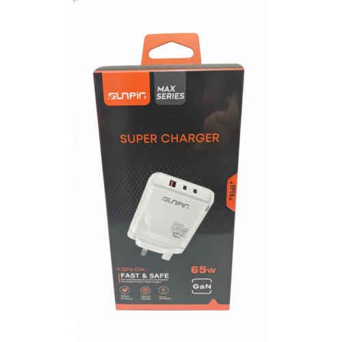 شاحن Sunpin Super Charger بقوة 65 واط (KGN-04) شاحن Sunpin Super Charger بقوة 65 واط (KGN-04)
