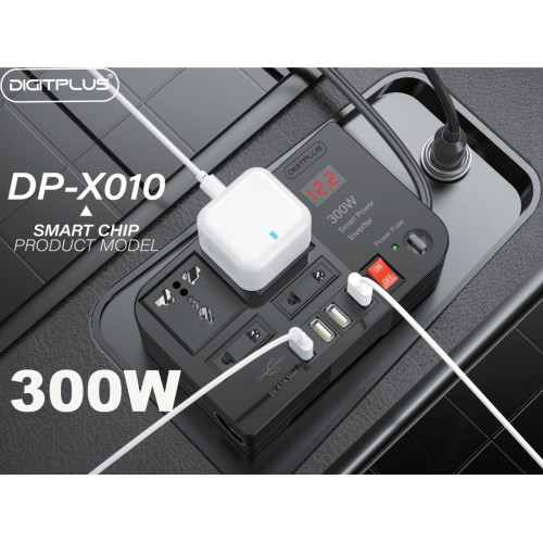 محول شحن للسيارة متعدد المنافذ بقوة 300 واط