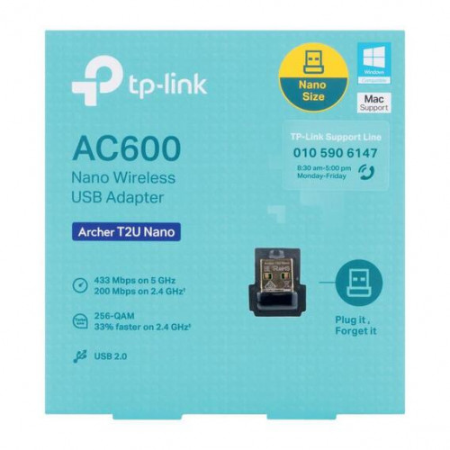 محول يو إس بي لاسلكي نانو TP-Link Archer T2U Nano AC600 محول يو إس بي لاسلكي نانو TP-Link Archer T2U Nano AC600