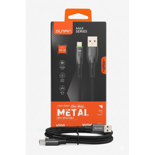 USB To Type C "MAX SERIES" كابل شحن عالي السرعة USB To Type C "MAX SERIES" كابل شحن عالي السرعة